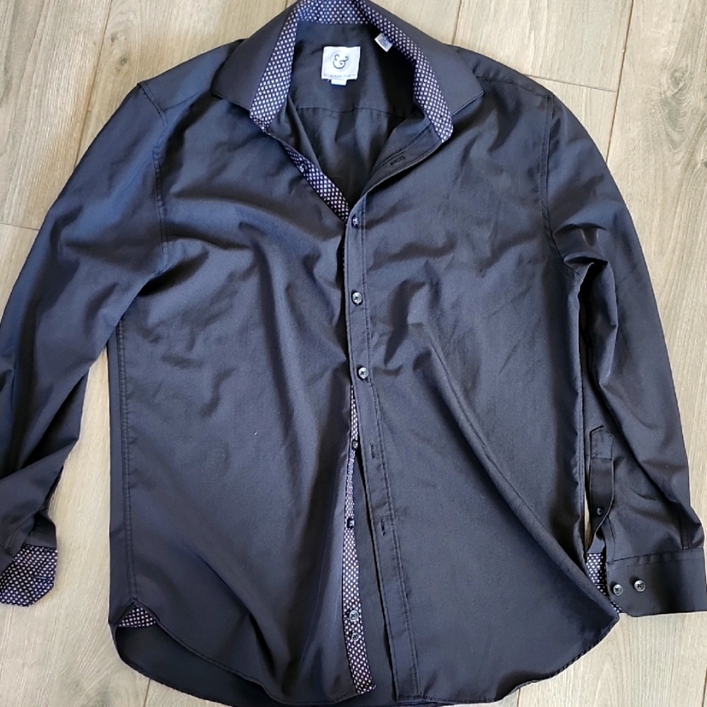 Men's Kilburne Finch Black Button Down Ultra Soft Medium 15- 15 1/2